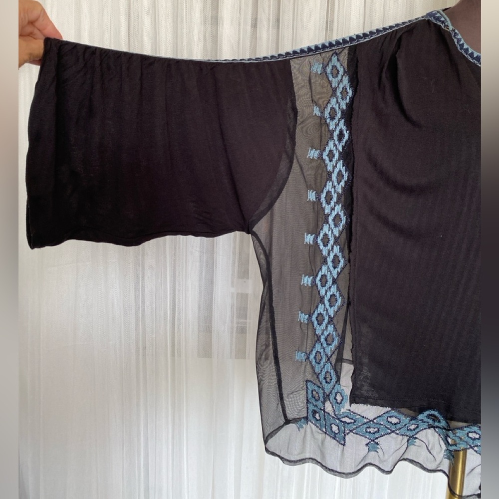 REDUCED! Free people bohemian peasant oversized embroidery, 3/4 sleeves! - Picture 7 of 16